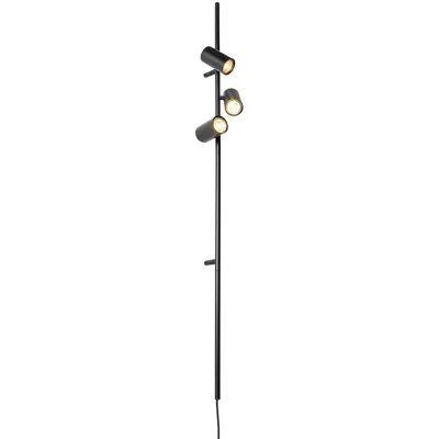 Lámpara de pared negra Qazqa con interruptor 3 luces - Jeana Luxe Moderno Acero Lámpara de pared negra Qazqa con interruptor 3 luces - Jeana Luxe Moderno Acero