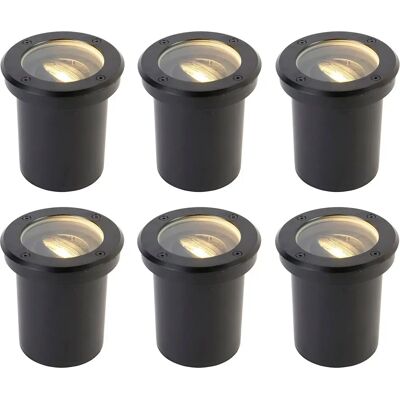 QAZQA Moderno Set de 6 focos de suelo exterior negro orientable IP65 - Delux QAZQA Moderno Set de 6 focos de suelo exterior negro orientable IP65 - Delux