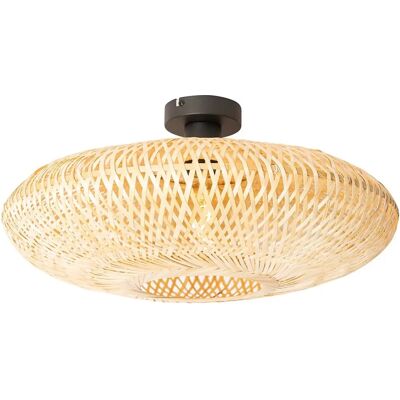 QAZQA Lámpara de Techo Oriental de Bambú - 50cm - E27 - Regulable QAZQA Lámpara de Techo Oriental de Bambú - 50cm - E27 - Regulable