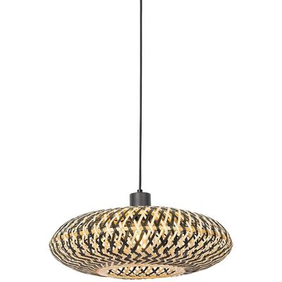 Qazqa Lámpara colgante oriental bambú negro 40 cm - Ostrava Qazqa Lámpara colgante oriental bambú negro 40 cm - Ostrava