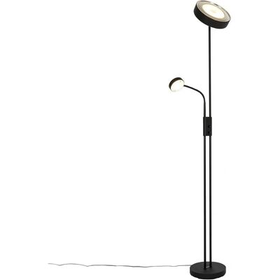 Lampe de sol rétro/vintage noire avec LED et variateur - Kelso - Publicité Lampe de sol rétro/vintage noire avec LED et variateur - Kelso - Publicité