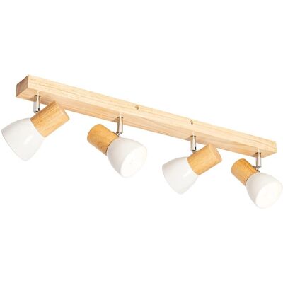 Qazqa Thorin Luz de Techo Rústica 4 Luces Regulables Madera Acero Qazqa Thorin Luz de Techo Rústica 4 Luces Regulables Madera Acero