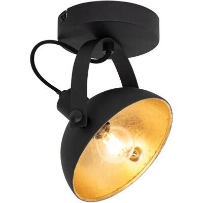 Qazqa Schwarze und Goldene Verstellbare Deckenlampe - Magnax - Deckenleuchte Qazqa Schwarze und Goldene Verstellbare Deckenlampe - Magnax - Deckenleuchte