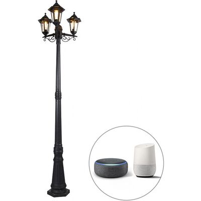 QAZQA Lanterna esterna vintage nera - 3 luci WiFi ST64 QAZQA Lanterna esterna vintage nera - 3 luci WiFi ST64