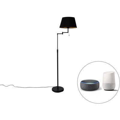 Qazqa Moderna Lámpara de pie negra WiFi - E27 9W Qazqa Moderna Lámpara de pie negra WiFi - E27 9W