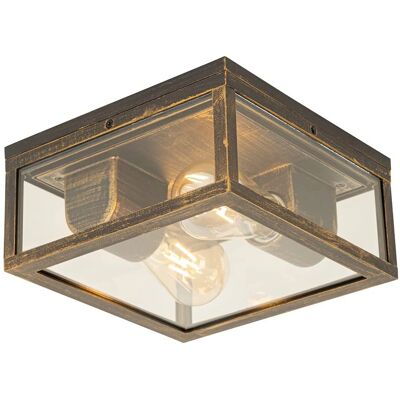 QAZQA Vintage lámpara de techo oro antiguo IP44 - Charlois QAZQA Vintage lámpara de techo oro antiguo IP44 - Charlois