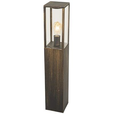 QAZQA Lámpara de pie exterior vintage - Charlois - Aluminio/Vidrio - Oro antiguo - IP44 QAZQA Lámpara de pie exterior vintage - Charlois - Aluminio/Vidrio - Oro antiguo - IP44