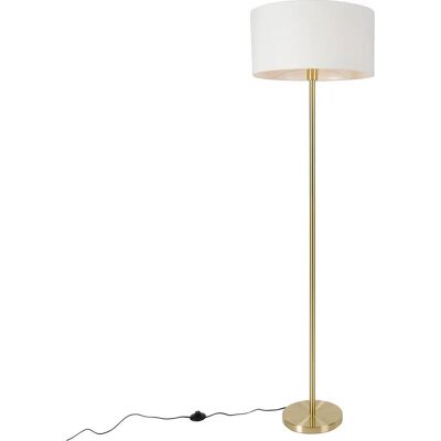 Lámpara de pie Qazqa Blanco/Dorado - 50cm - Apto para LED Lámpara de pie Qazqa Blanco/Dorado - 50cm - Apto para LED