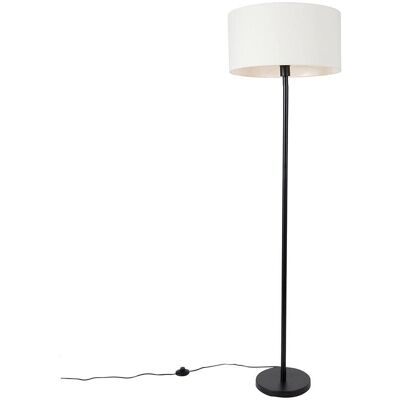 QAZQA Lámpara de pie moderna negra y blanca 50cm - E27 Max 60W QAZQA Lámpara de pie moderna negra y blanca 50cm - E27 Max 60W