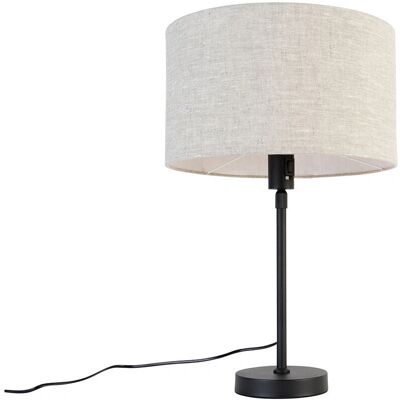 Lámpara de mesa negra ajustable con pantalla gris - Interior Lámpara de mesa negra ajustable con pantalla gris - Interior