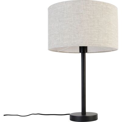 QAZQA Moderne Graue Bouclé Tischlampe - E27 40W QAZQA Moderne Graue Bouclé Tischlampe - E27 40W