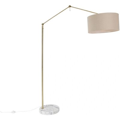 Lampada da terra dorata Qazqa con testa regolabile - Design moderno - E27 Max 60W Lampada da terra dorata Qazqa con testa regolabile - Design moderno - E27 Max 60W