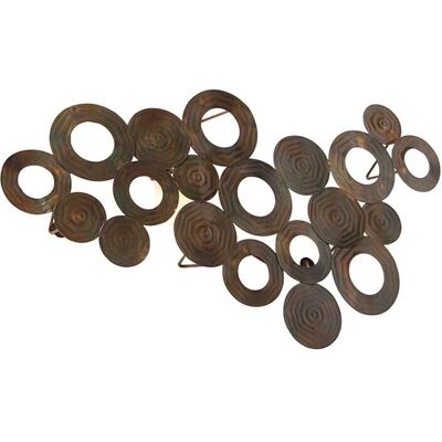 Qazqa Lámpara de Pared Art Déco Cobre Círculos - 77cm Qazqa Lámpara de Pared Art Déco Cobre Círculos - 77cm