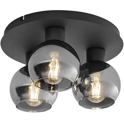 Qazqa Lámpara de Techo Art Déco Gris 3 Luces Qazqa Lámpara de Techo Art Déco Gris 3 Luces