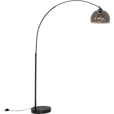 Lampadaire moderne Qazqa - Arc ajustable en acier et marbre - Noir - Publicité Lampadaire moderne Qazqa - Arc ajustable en acier et marbre - Noir - Publicité