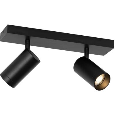 Qazqa Lámpara de techo ajustable negra de 2 luces - Moderna Qazqa Lámpara de techo ajustable negra de 2 luces - Moderna