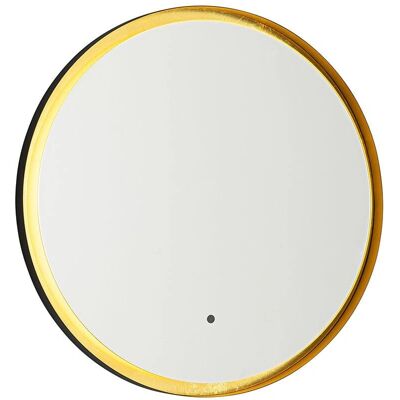 Espejo de baño redondo negro/dorado con regulador táctil - LED Espejo de baño redondo negro/dorado con regulador táctil - LED