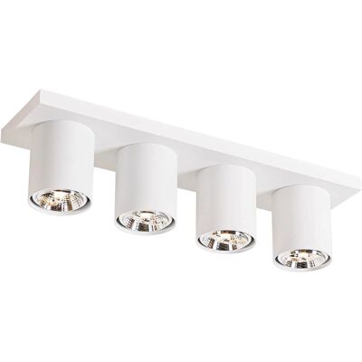 Qazqa Foco de techo moderno blanco 4 luces - Tubo Qazqa Foco de techo moderno blanco 4 luces - Tubo