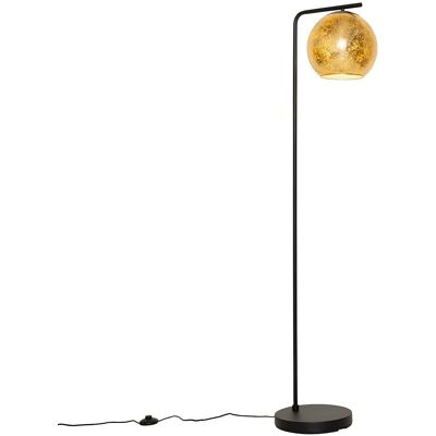 Lámpara de pie negra y dorada - Diseño moderno Qazqa Lámpara de pie negra y dorada - Diseño moderno Qazqa