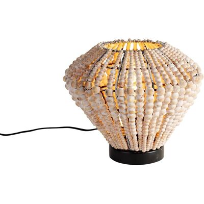 Qazqa Lámpara de mesa oriental beige con cuentas - Moti - Lámpara de mesa Qazqa Lámpara de mesa oriental beige con cuentas - Moti - Lámpara de mesa