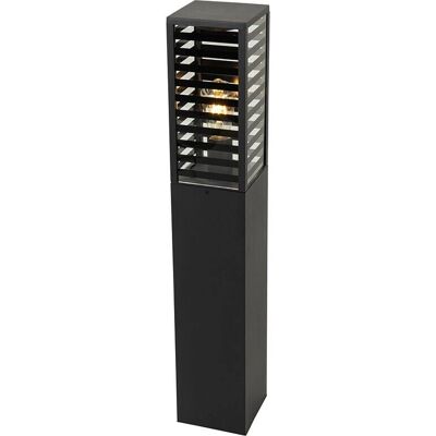 Lámpara moderna de exterior de pie negra humo 80cm IP44 - Qazqa Lámpara moderna de exterior de pie negra humo 80cm IP44 - Qazqa