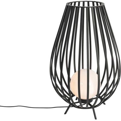 Lámpara de pie negra con ópalo - 70cm - Interior/Exterior Lámpara de pie negra con ópalo - 70cm - Interior/Exterior