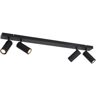 Qazqa Lámpara de Techo Negra Moderna Ajustable de 4 Luces - Renna Qazqa Lámpara de Techo Negra Moderna Ajustable de 4 Luces - Renna