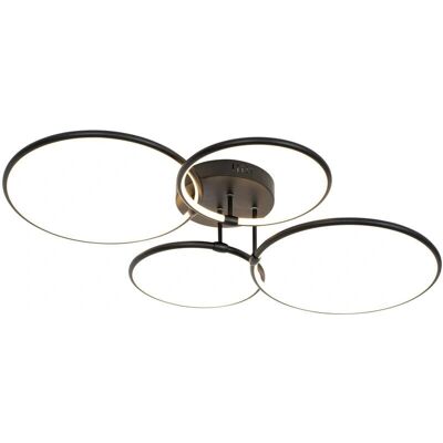 QAZQA Lámpara de Techo Negra LED Regulable en 3 pasos y 4 luces - Joaniqa QAZQA Lámpara de Techo Negra LED Regulable en 3 pasos y 4 luces - Joaniqa