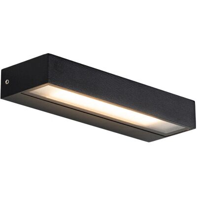 Qazqa Lámpara de Pared Moderna Negra IP65 - Hannah Aluminio/Vidrio 12W Qazqa Lámpara de Pared Moderna Negra IP65 - Hannah Aluminio/Vidrio 12W