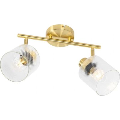 Qazqa Lámpara de Techo Art Déco - 2 Luces Ajustables - Oro Qazqa Lámpara de Techo Art Déco - 2 Luces Ajustables - Oro