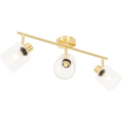 Qazqa Plafonnier Art Déco Doré avec Cristal Orientable - Laura - Publicité Qazqa Plafonnier Art Déco Doré avec Cristal Orientable - Laura - Publicité
