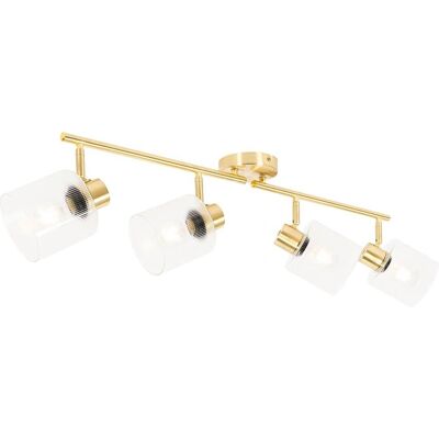 Qazqa Lámpara de Techo Dorada Ajustable - Art Déco Qazqa Lámpara de Techo Dorada Ajustable - Art Déco