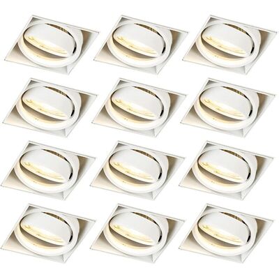 Qazqa Modern Weiß 12-Spot Set - Einbaustrahler GU10 Qazqa Modern Weiß 12-Spot Set - Einbaustrahler GU10