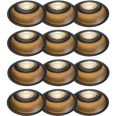 Set de 12 focos empotrables negros Qazqa - GU10, Ajustables - Decoración Hogar Set de 12 focos empotrables negros Qazqa - GU10, Ajustables - Decoración Hogar