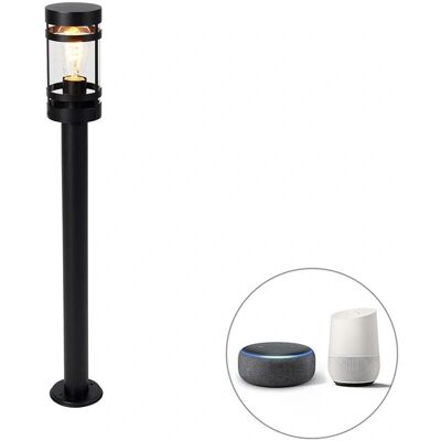 QAZQA Lámpara exterior inteligente negra 80 cm IP44 WiFi ST64 - Gleam QAZQA Lámpara exterior inteligente negra 80 cm IP44 WiFi ST64 - Gleam