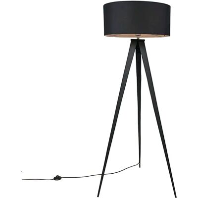QAZQA Lámpara de pie negra inteligente con WiFi - Ilse, E27, 145cm QAZQA Lámpara de pie negra inteligente con WiFi - Ilse, E27, 145cm