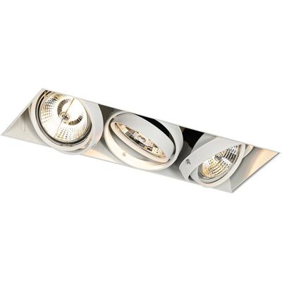 Foco empotrable moderno blanco AR70 3 luces QAZQA Foco empotrable moderno blanco AR70 3 luces QAZQA