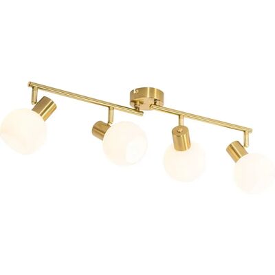 Qazqa Anouk Faretto a soffitto oro/bianco - 4 luci - E14 - IP20 Qazqa Anouk Faretto a soffitto oro/bianco - 4 luci - E14 - IP20