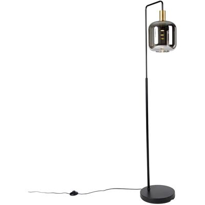 QAZQA Lámpara de pie Zuzanna - Vidrio / Acero - Negro / Oro / Gris - 3.5W Max QAZQA Lámpara de pie Zuzanna - Vidrio / Acero - Negro / Oro / Gris - 3.5W Max