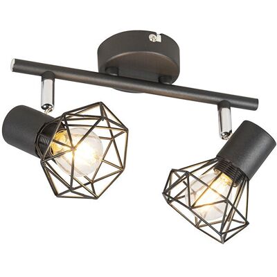 QAZQA - Mosh - Negro - 2x4.5W - Foco inteligente de techo QAZQA - Mosh - Negro - 2x4.5W - Foco inteligente de techo