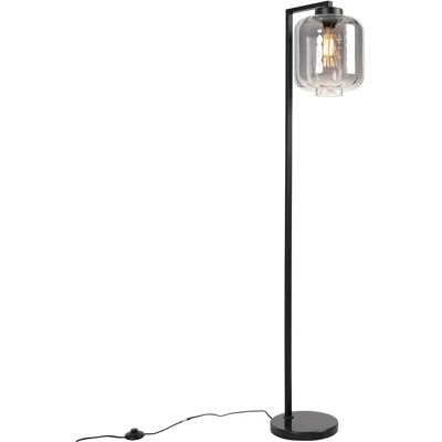 QAZQA Lámpara de pie inteligente negra WiFi - Vidrio/Acero, E27, 4.5W QAZQA Lámpara de pie inteligente negra WiFi - Vidrio/Acero, E27, 4.5W