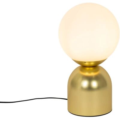 QAZQA Gold/Weiß Tischlampe - Pallon Trend - Design - Stahl, Glas QAZQA Gold/Weiß Tischlampe - Pallon Trend - Design - Stahl, Glas
