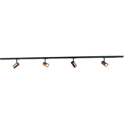 Sistema de carril Qazqa - 4 focos ajustables en Bronce Oscuro - Jeana Sistema de carril Qazqa - 4 focos ajustables en Bronce Oscuro - Jeana