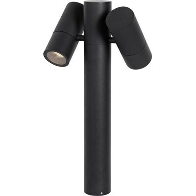 Qazqa Lámpara de pie moderna negra exterior 50cm 2-luces regulables Qazqa Lámpara de pie moderna negra exterior 50cm 2-luces regulables