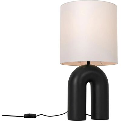 Lámpara de mesa escandinava negra con pantalla de lino blanco - Qazqa - Decoración interior Lámpara de mesa escandinava negra con pantalla de lino blanco - Qazqa - Decoración interior