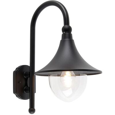 QAZQA Luz de pared exterior inteligente negra - IP44 WiFi compatible QAZQA Luz de pared exterior inteligente negra - IP44 WiFi compatible