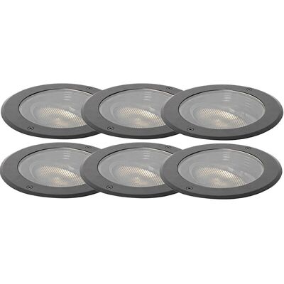 QAZQA - Delux Honey - Negro - 6-pack - Conjunto de Groundspot Exterior QAZQA - Delux Honey - Negro - 6-pack - Conjunto de Groundspot Exterior