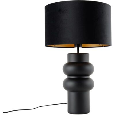 Lámpara de mesa de diseño negro terciopelo - E27 40W Interior Lámpara de mesa de diseño negro terciopelo - E27 40W Interior