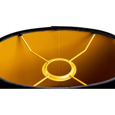 QAZQA - Algodón Oval Velvet 25/16/15 - Oval Black Velvet - Interior Gold - Pantalla QAZQA - Algodón Oval Velvet 25/16/15 - Oval Black Velvet - Interior Gold - Pantalla