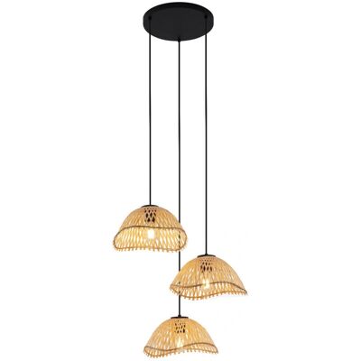 QAZQA - Lily - bambou noir - suspension 3 lumières - Publicité QAZQA - Lily - bambou noir - suspension 3 lumières - Publicité